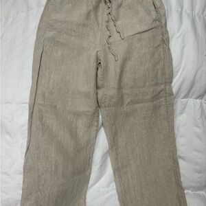 J. Crew Factory Women's Beige Linen Trousers